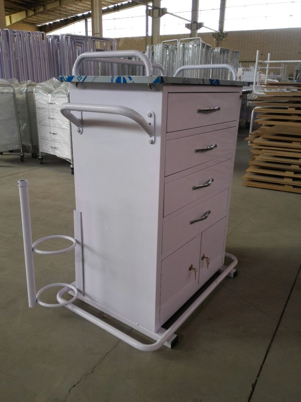 ترالی اورژانس چهار کشو کمد دار فلزی